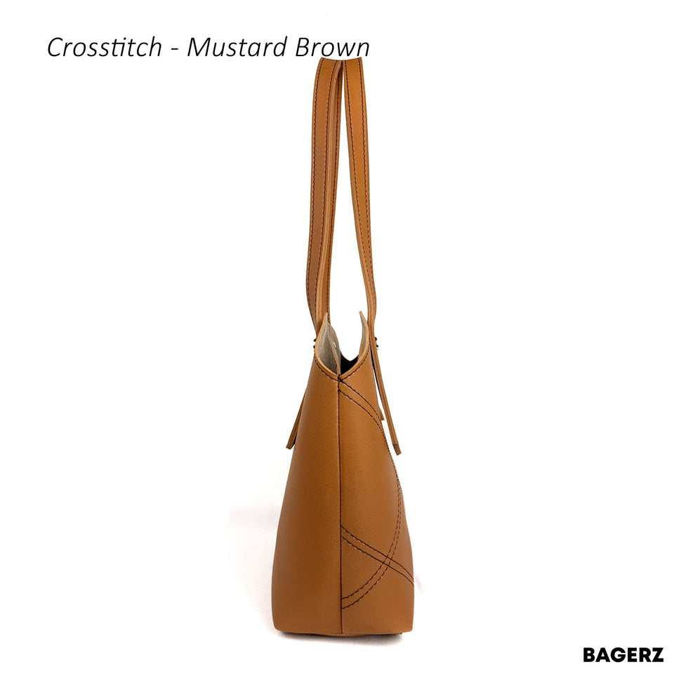Crosstitch - Mustard Brown