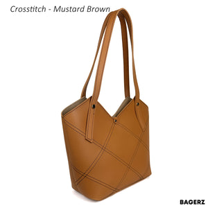Crosstitch - Mustard Brown