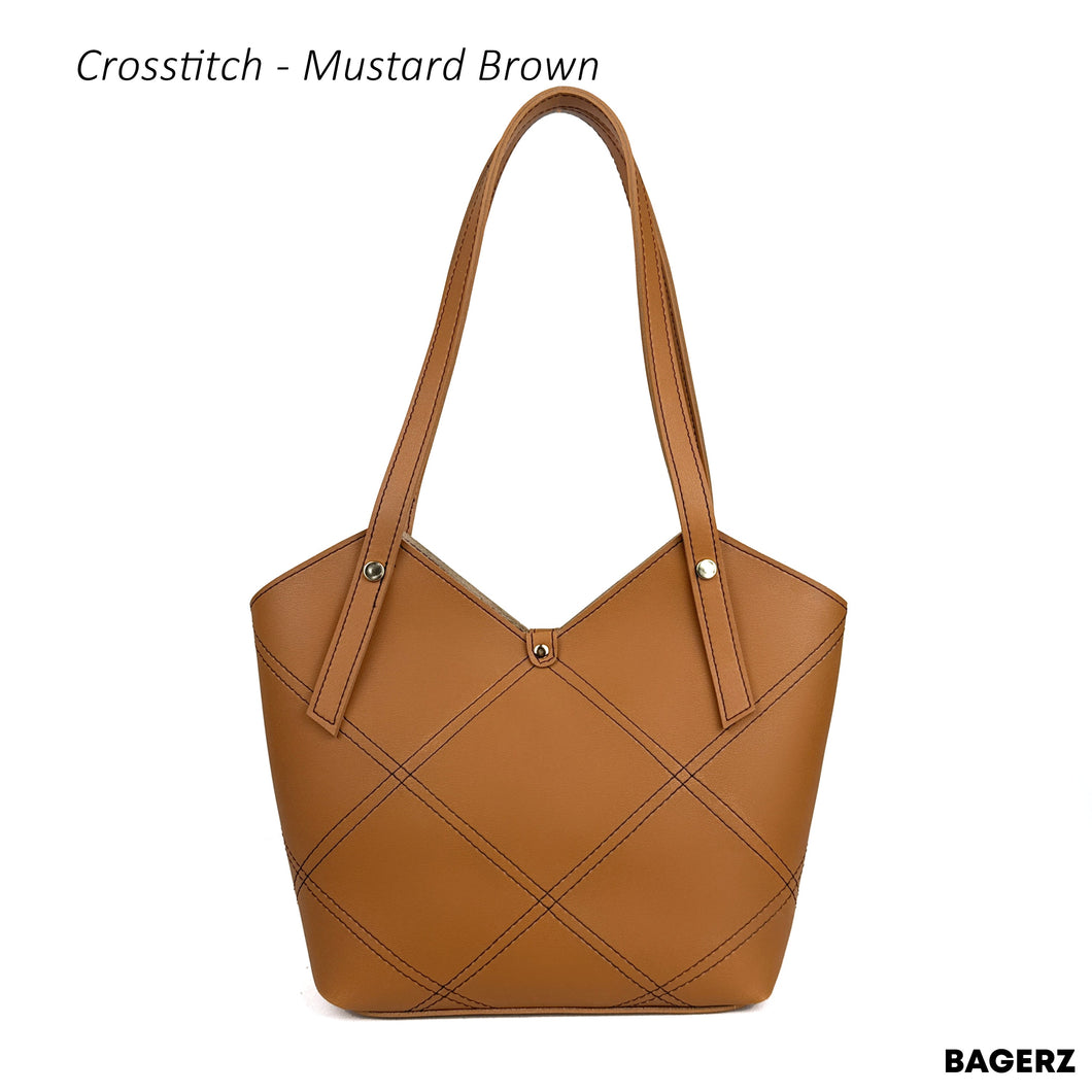 Crosstitch - Mustard Brown